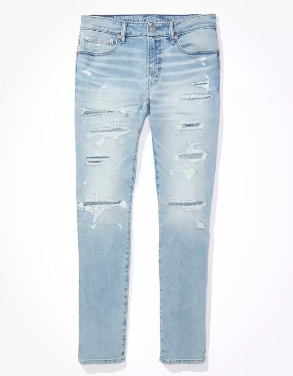 Jean American Eagle AE AirFlexPatched Slim Multicolore Homme | RTG-98576649